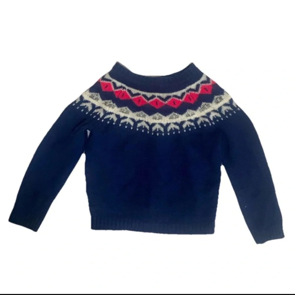 Carters Girls 2T Navy Blue Fair Isle Cardigan & 18-24m Floral Old Navy Skirt Lot - Picture 6 of 11